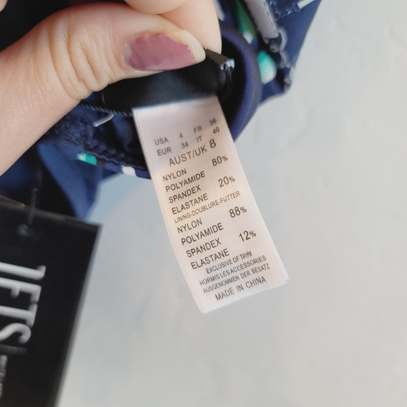 NWT Jets Riviera Plunge Swimsuit INK/WHITE Size 4 - Picture 12 of 16